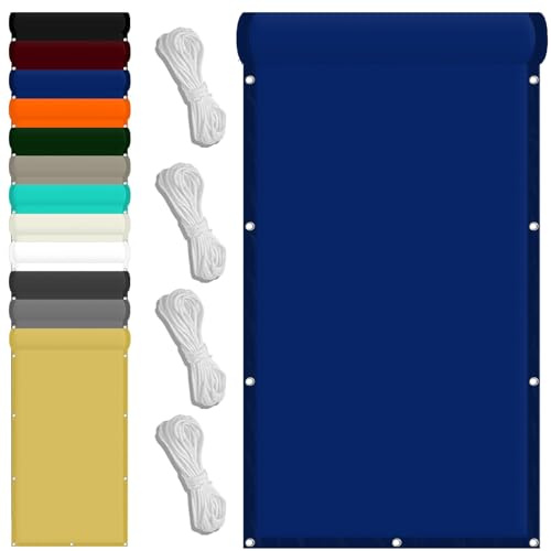 Malla Sombreadora Jardin 95 x 400 cm Impermeable Toldos Vela Rectangular con Protezione UV PES e Accessori di Montaggio para Plantas Flores Exteriores Balcón Pérgola Trasero, Azul Oscuro
