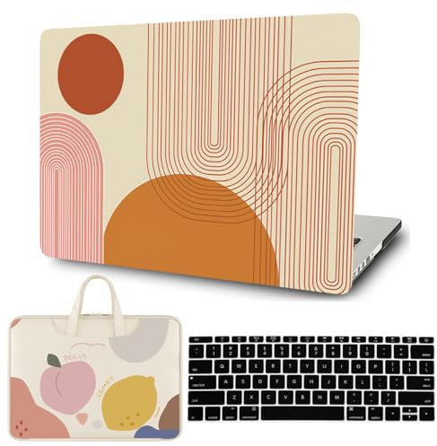 FFBOFFC Hülle Kompatibel mit MacBook Pro 13 Zoll 2012 2011 2010 2009 2008 Alte Version Modell A1278 mit CD-ROM, Plastik Hartschale Schutzhülle Case & Tasche & Tastaturabdeckung, Geometrische Linien
