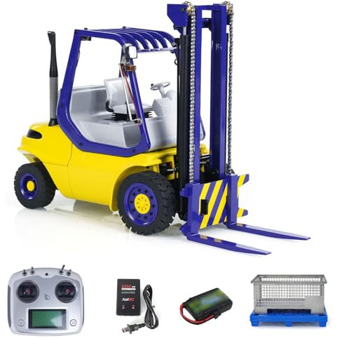 wheelfun 1/14 Scala RC Carrello elevatore idraulico Metallo Ruote Trasferimento Auto RTR Folk Lift Truck RTR