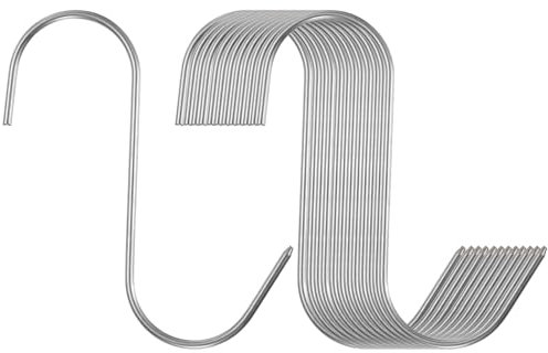 sourcing map 12 ganchos de carne de acero inoxidable 304 de 5 pulgadas, ganchos de carnicero en forma de S, ganchos para colgar ahumar, asar a la parrilla, costillas de res (carga máxima de 11 libras)