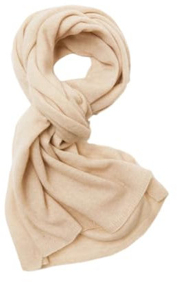Pulcykp Unisex Kaschmir-Schal, Winter-Strickschal, modisch, warm, solider Schal, beige, One size