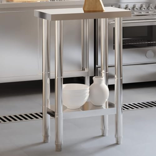 ShGaxin Küchen-Arbeitstisch 55x55x85 cm Edelstahl, Grilltisch Outdoor, Outdoorküche Schrank, Grill Beistelltisch, Küchenwerkbank - 376453