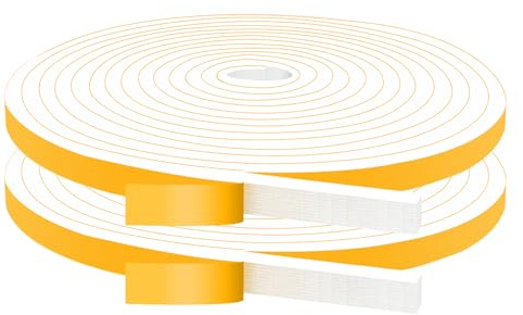 YIMIKI Door Draught Excluder 10mm x 6mm, Blocks Drafts, Strong Adhesive | Blocks drafts & noise, high density closed cell foam, fits medium gaps, single-sided, removable, no residue, insulation