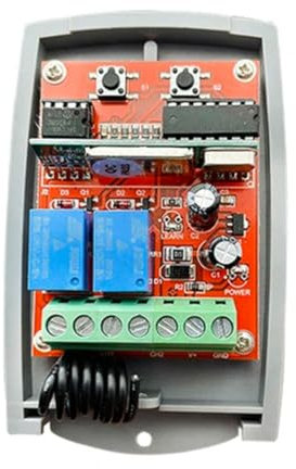 Joskeijky - Receptor universal de control remoto de puerta de garaje 433 MHz 12 V-24 V, abridor de puerta eléctrico 433,92 MHz, código de aprendizaje rodante