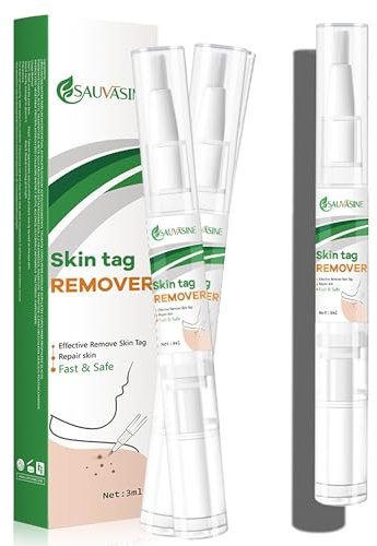 Warzen Entferner Stift 3ml 2Pcs, Haut-Tag-Entferner-Stift für Gesicht, Körper und Hände passend für