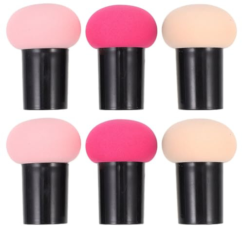 VINTORKY 6-Teiliges Pilzkopf Kosmetikschwamm Set Für Trockenes Und Nasses Make-up Mit Foundation Puff Und Präzisem Lidschattenpinsel Für Feines Make-up Finish