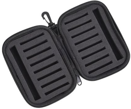 QXYSLHKC Señuelo portátil for Pesca con Mosca, cucharilla giratoria, Caja de Espuma, Moscas for Trucha, Anzuelo, Estuche rígido de EVA for Almacenamiento, Bolsa contenedora