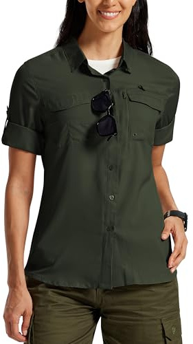 MoFiz Camisa para Mujer Blusa UPF50+ Funcional Camisa de Senderismo para Exteriores