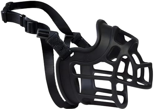 Museliere pour Chien, Museliere Anti-Aboiements et Anti-Morsures, Museliere pour Chiens Ajustable, Muselière en Silicone pour Chien, Masque Respirant pour Animaux de Compagnie, Empêche Mâcher (L)