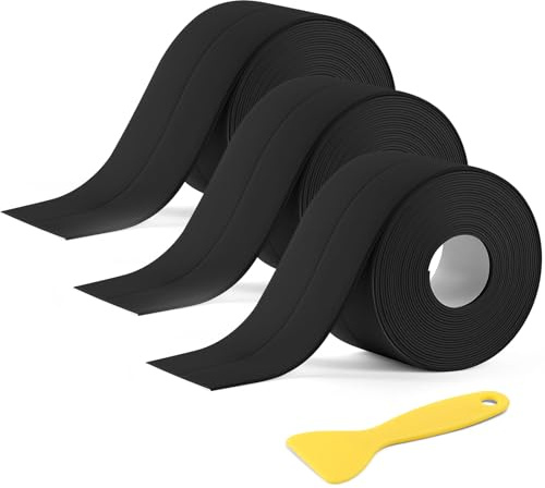 NUTKIT 3 Rollo Cinta Selladora Impermeable Autoadhesiva,Negro,3.8cm x 3.2m
