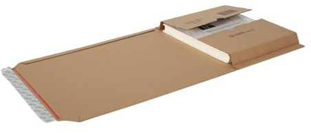 packster 80x Buchverpackung 353 x 222 x 92 mm A4 Selbstklebestreifen Braun Wickelverpackung Universalverpackung