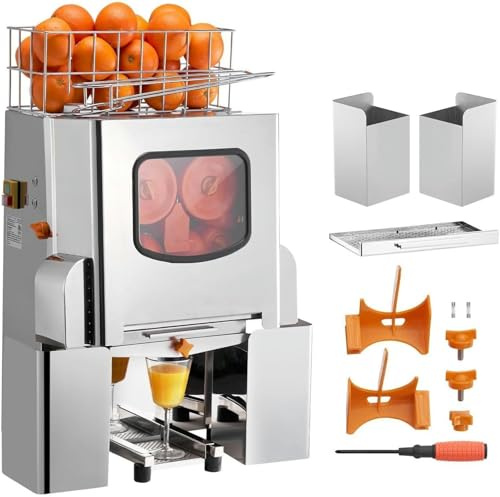 Exprimidor de naranja comercial, extractor automático de zumo, exprimidor de acero inoxidable, alta capacidad para restaurantes y bares