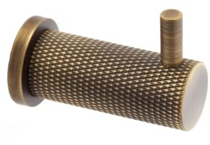 Carlisle Brass Brunel Knurled Coat Hook, Solid Brass, Wall-Mounted (Antique Brass)