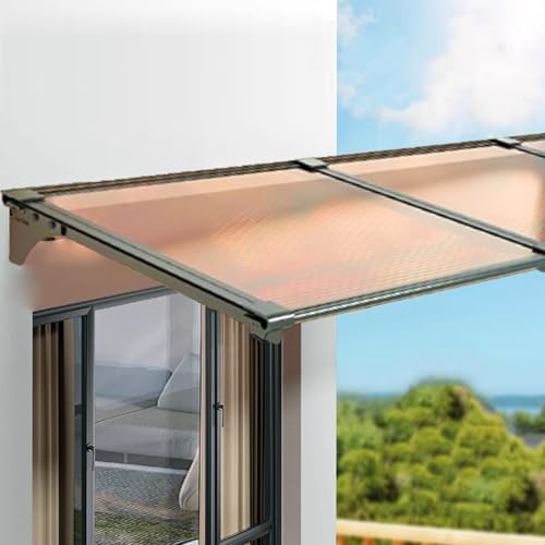 Auvent de Fenêtre Moderne,Marquise de ​Porte d'Entrée en Aluminium,Résistante Toit Abri Contre la Pluie et UV,Marquise en Polycarbonate,Auvent de Véranda,Personnalisable (40x100cm/16 x39)