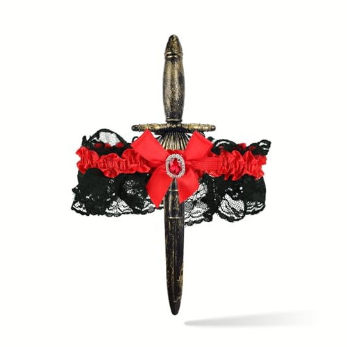 Kaempe Strumpfband Piraten Kostüm Frauen, Strumpfband mit Schleife Pirate Accessories Costume Women für Halloween Kostüm, Fasching
