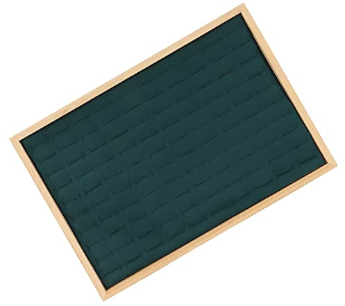 Yctze Organisateur de Tiroir à Bijoux avec 100 Grilles – Insert de Rangement Polyvalent pour Tiroir à Bagues en Velours et Bambou pour Bijouteries et Salons Professionnels (GREEN)