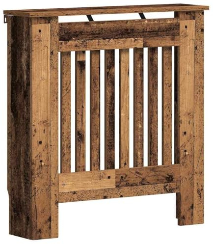 vidaXL Cache-Radiateur Bois Ancien 78 x 19 x 81,5 cm Bois d'ingénierie, Cache-radiateur Moderne, rectangulaire pour déco Maison, Protection esthétique, Bois conçu, sécurité Enfant, Salon