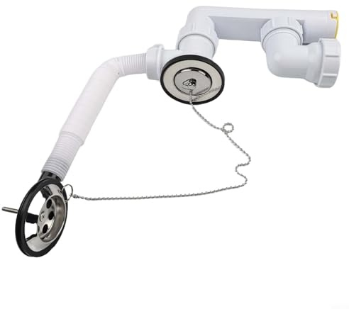 Tidgel Kit de vidage de baignoire avec tube de trop-plein pour baignoires 48 mm 58 mm Taille du trou équipement de plomberie pour un drainage rapide de l'eau et une protection contre les débordements