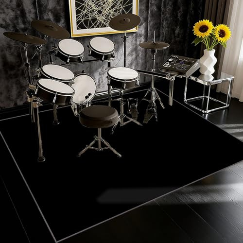 Tehocwiz 120 x 80 cm Alfombra Bateria Electronica, Alfombras Acusticas, Alfombrilla Insonorizada, Alfombra de Tambor para Caja Baterías Acústico Tambor y Otros Instrumentos Musicales
