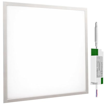 POWERSTAR ELECTRICALS 600x600mm 36W LED Ceiling Panel Light 3600lm 100lm/W 4000K Cool White Ra80 White RAL9003 Fixed Output Driver 50/60Hz Energy Class F 3 Year Warranty (36, Watts)