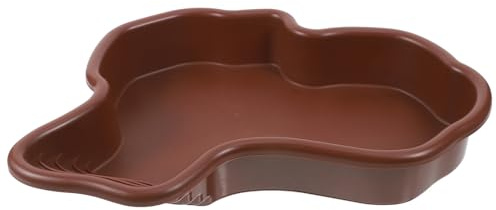Baignoire pour Tortue en Abs, Design Paysage, Couleur Café | Bain et Repos, Accessoire Reptile, Grand Format, Usage Quotidien, Finition Résistante, Décor Soigné