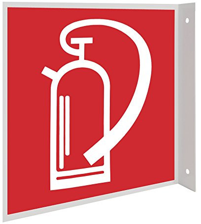 Feuerlöscher Symbol Fahnenschild Hinweisschild Brandschutzzeichen DIN Kunststoffplatte 200x200mm
