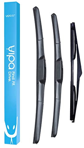 Vipa Car Parts Premium Wiper Blade Set | fits: KIA SPORTAGE SUV (Dec 2010 to Dec 2015) | All-Weather Performance | Durable, Streak-Free Windshield Wipers | Easy Installation