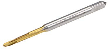 sourcing map Métrique Taraud Coupant M2 x 0.4 Filetage Pas 3 Cannelures Titane Placage HSS