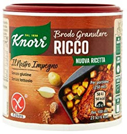 6x Knorr Brodo Granulare Ricco reichhaltige körnige Brühe 150g Geschmack für Ihre Gerichte Gluten-frei laktosefrei 100% Italienische Brühe