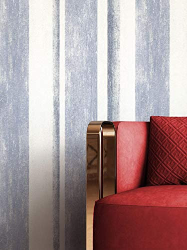 Newroom Vliestapete Blau Streifen Tapete Wohnzimmer Landhaus