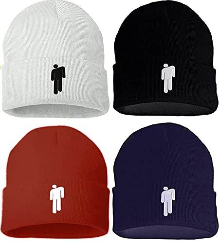 JFAN Stickad mössa dam unisex 4 stycken varm vinter enfärgad fleece fodrad hip-hop skidor skalle mössa gåvor för vänner mössa, 4 stycken – 2, En Storlek