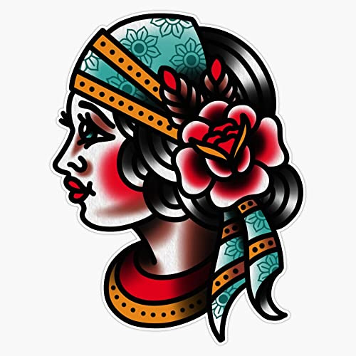 Traditional Gypsy Tattoo Piece Bumper Sticker Vinyl Decal 5 inches