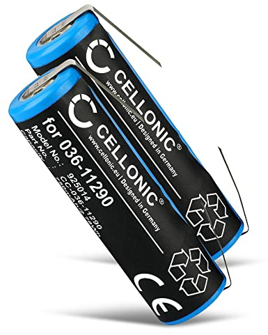 CELLONIC 2x Batteria compatibile con Panasonic ES8103, Philips 036-11290 | (750mAh-3.7V-Ioni di Litio) per Philips 8892XL, 8895XL, HQ7360, HQ7363, HX6500, HX6511, Norelco 1050CC, 1050X, 1059X, 1060X