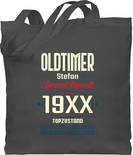 Baumwolltasche - 50. Geburtstag - Oldtimer Spezial Modell 1976 zum Fünfzigsten - Name aufdruck - dunkel - Unisize - Dunkelgrau - geburtstagsgeschenke tasche 50 fünfziger 1972 stoffbeutel jutesack