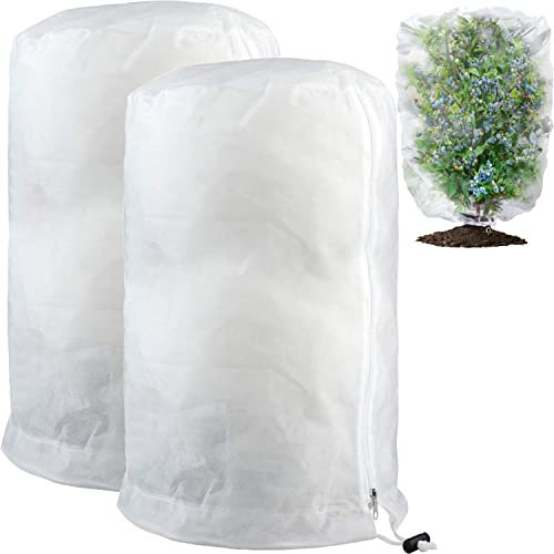 HIQE-FL 2 Piezas Saco Cubre Plantas,Cubre Plantas Invierno,Funda para Plantas Capuchas Plantas Invierno,Funda para Plantas,Plantas Cubierta Protección Invierno,140 x 200 cm