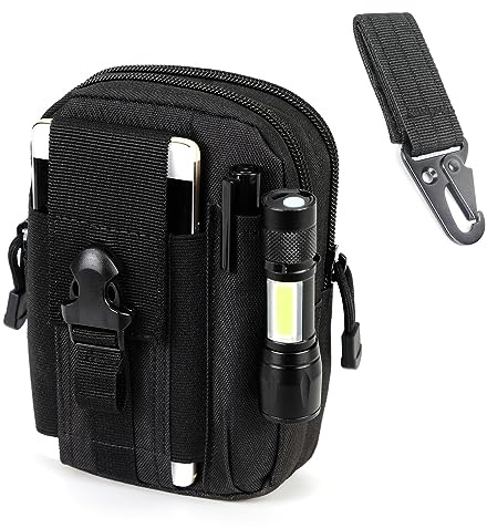 PISCORUSH Taktische Hüfttaschen, MOLLE EDC Hüfttasche Outdoor Gürteltasche Bauchtasche Handytasche Tragetasche für Smartphone, Kompakt und leicht