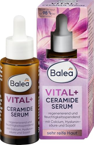 Balea 2er-Set Hautpflege: Vital+ Ceramid Serum intensive Feuchtigkeit für sehr reife Haut gegen Hautalterung (30 ml) + Bodylotion Fruity Fantasy mit Sheabutter & fruchtigem Duft, 200 ml (230 ml)