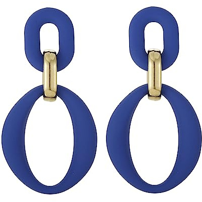 SIXDUTON Neon Ohrringe Damen Statement Ohrringe Bunt Ovale Creolen | Groß Acryl Ohrringe 80er Jahre Modisch 90er Ohrringe Modeschmuck Geschenk für Party Kostümzubehör Karneval Mottoparty