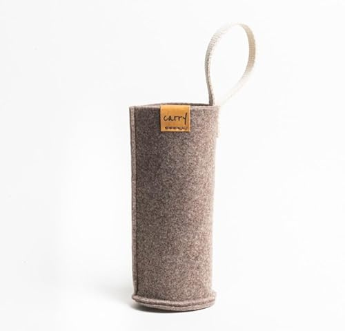 Carry Sleeve Schutzhülle für Glasflasche 0,7l | Hergestellt aus reycelten PET-Flaschen | Waschbar | Mit praktischer Trageschlaufe | Handgenäht in Deutschland | Vegan