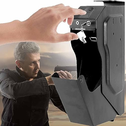 PixCy Caja Fuerte para Armas Caja Fuerte Inteligente para Pistolas Caja Fuerte Biométrica para Armas Caja Fuerte para Armas En El Dormitorio con Llave De Repuesto