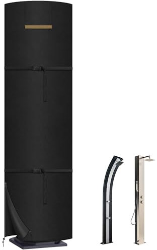 VANSHEIM Housse d'Hivernage pour Douche Solaire Housse Protection Douche Solaire Extérieur Housse pour Douche Extérieure Bâche Étanche pour Douche de Jardin Anti-UV 420D Tissu Oxford 230x67cm