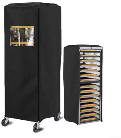 EasyByMall Copertura per panini, rivestita in argento 420D, resistente all'acqua e alla polvere, 27 x 23 x 6 cm, per portapane commerciali da 59 x 72 x 163 cm