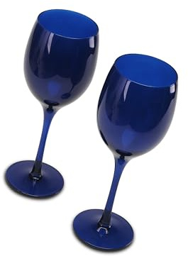 Addcore Juego de 2 copas de vino azul