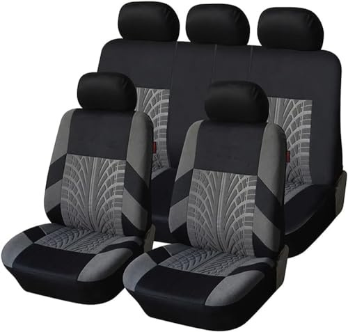 YoQIK Auto Ensembles Housses Siège pour Dacia Sandero Stepway 3.Gen 2.Gen 2012-2016 2017-2022 2023 2024 2025,Avant Arrière Coussins Couvre Respirant Imperméable Protections Accessoires,Grey-1