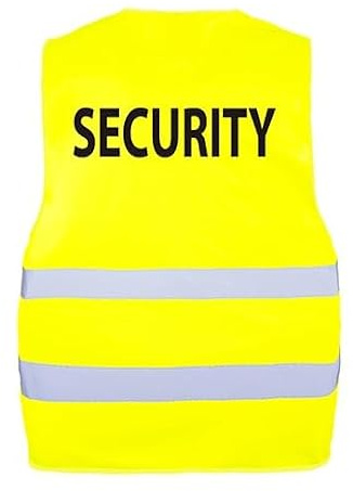 GIDUTEX Sicherheitsweste Warnweste Aufdruck Security oder Visitor mit reflektierenden Streifen waschbar