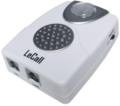 LeCall 2packs Telephone Ringer Amplifier/External Phone Ringer/Phone Ring Enhancer for Landlines, Loud Ringer with Flash Light, TA002