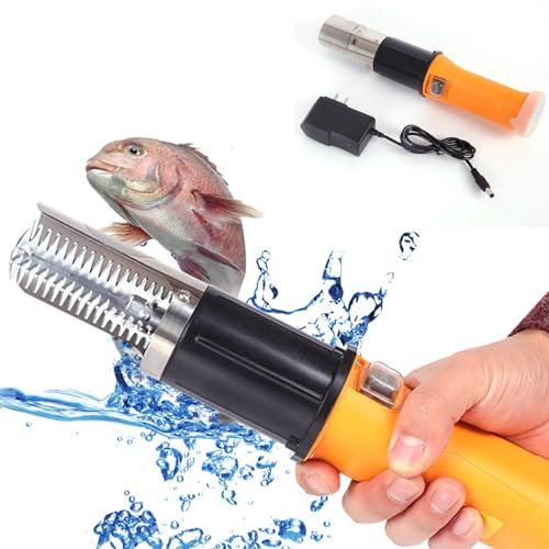 VoOqo Squamatore Elettrico per Pesci, Strumento di rimozione squamatore Elettrico Senza Fili, Design Portatile, Batteria Ricaricabile, Motore Potente Impermeabile in Acciaio Inossidabile