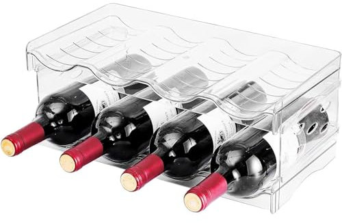 Smilbaley Portabottiglie Frigo, Portabottiglie portalattine Trasparente, Organizzatore Impilabile Per Bottiglie, portabottiglie d'Acqua, Impilabile, Adatto per Armadi, Soggiorno, Cucina, Frigorifero