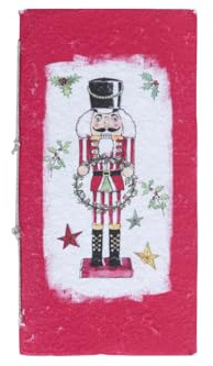 Villa d'Este Home Tivoli Cuaderno rojo con cascanueces, encuadernación de hilo, 11 x 21 cm