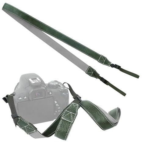 jinminamz Correa Camara Cuero, Camera Strap Ajustable, Correa Camara de Fotos Adecuado para Cámaras de Sistema y DSLR Compactas